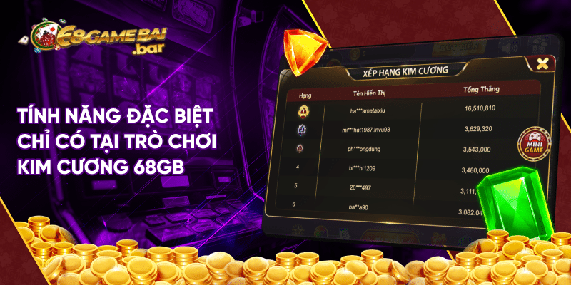 Game kim cương - Sảnh game giải trí hàng đầu châu Á Tính năng đặc biệt chỉ có tại trò chơi kim cương 68gb
